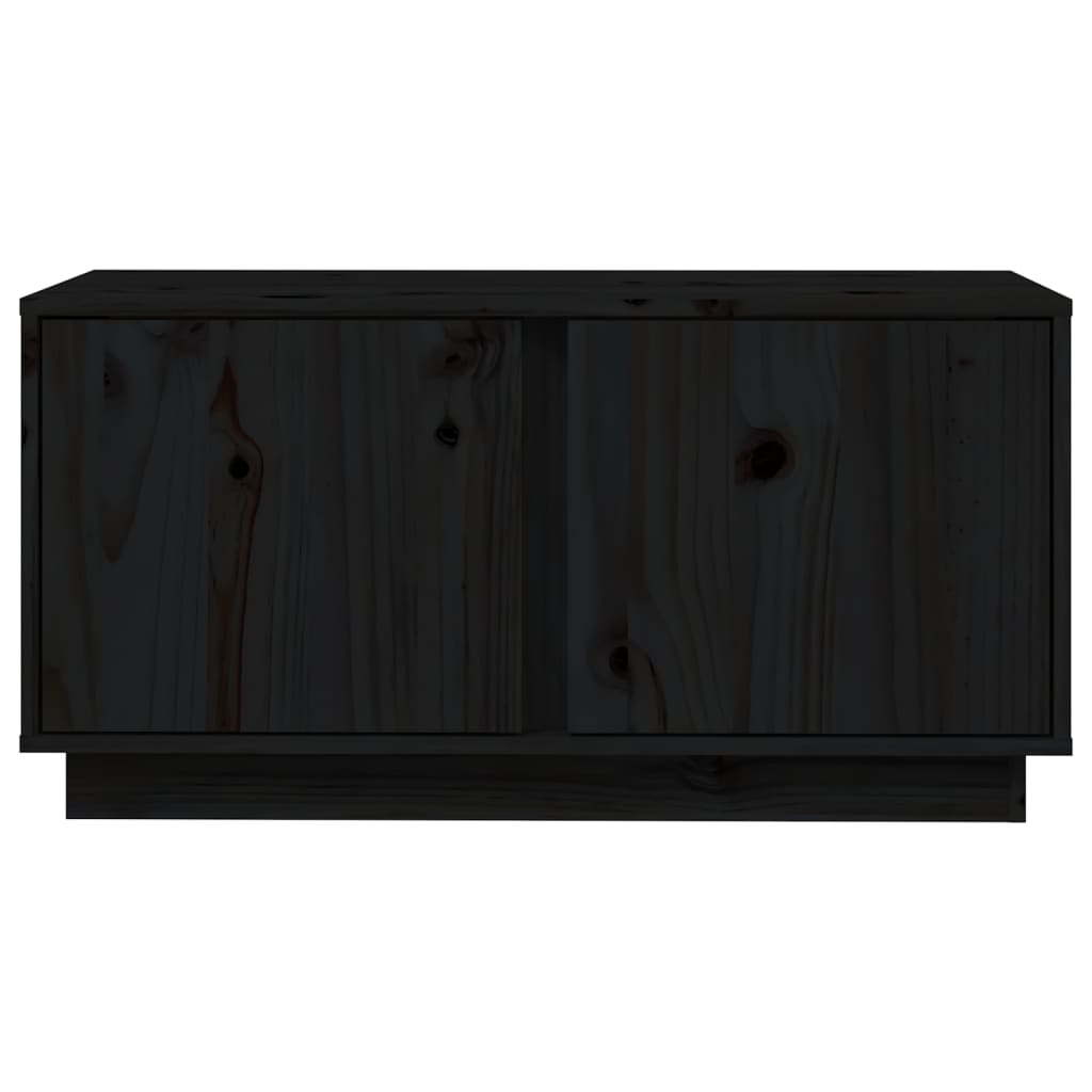 TV-Schrank Schwarz 80x35x40,5 cm Massivholz Kiefer