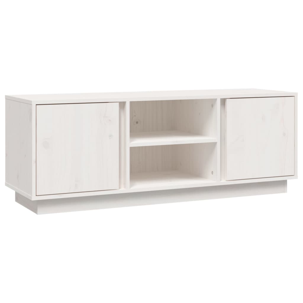 TV-Schrank Weiß 110x35x40,5 cm Massivholz Kiefer