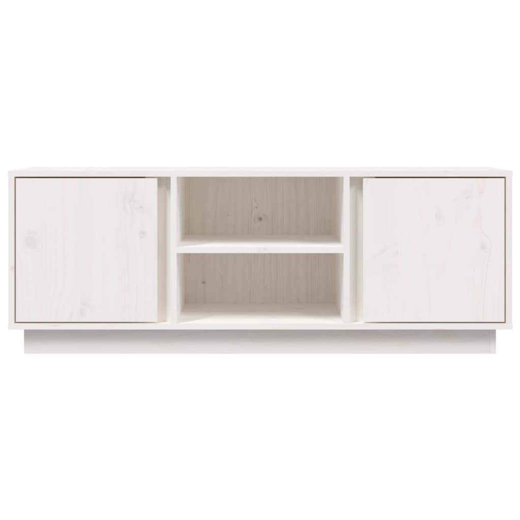 TV-Schrank Weiß 110x35x40,5 cm Massivholz Kiefer