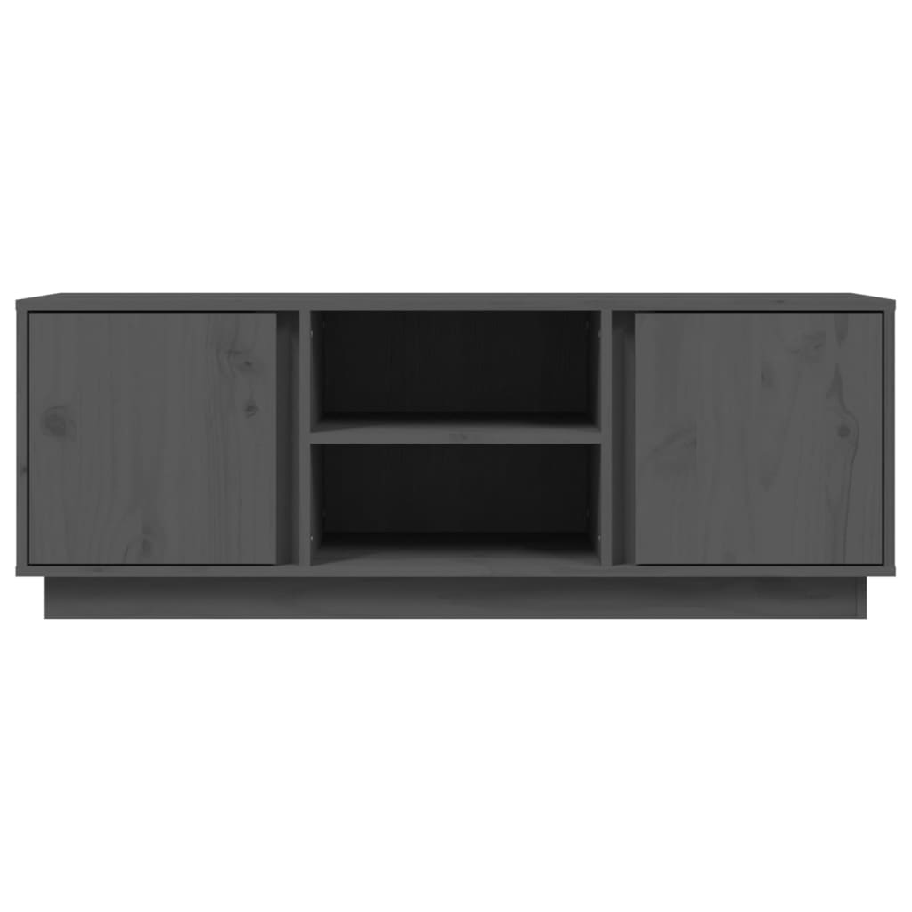 TV-Schrank Grau 110x35x40,5 cm Massivholz Kiefer