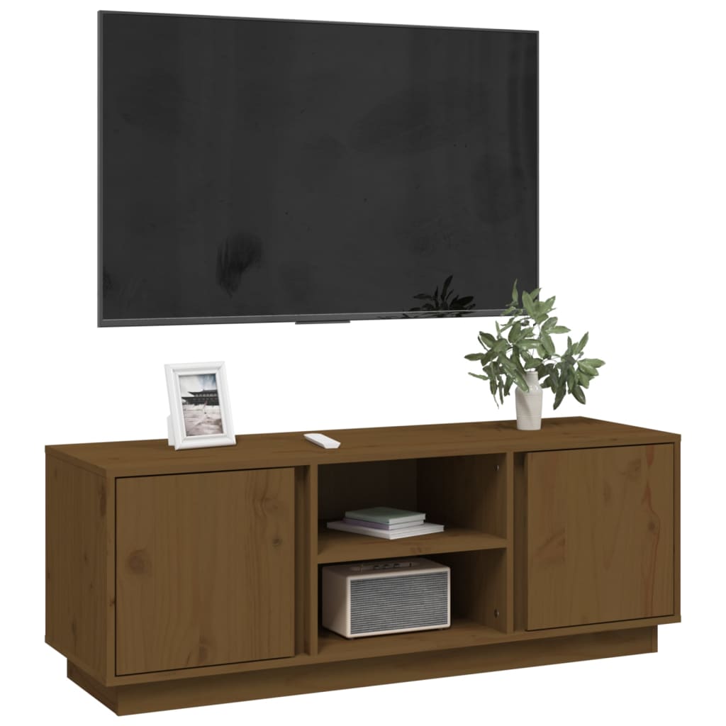 TV-Schrank Honigbraun 110x35x40,5 cm Massivholz Kiefer