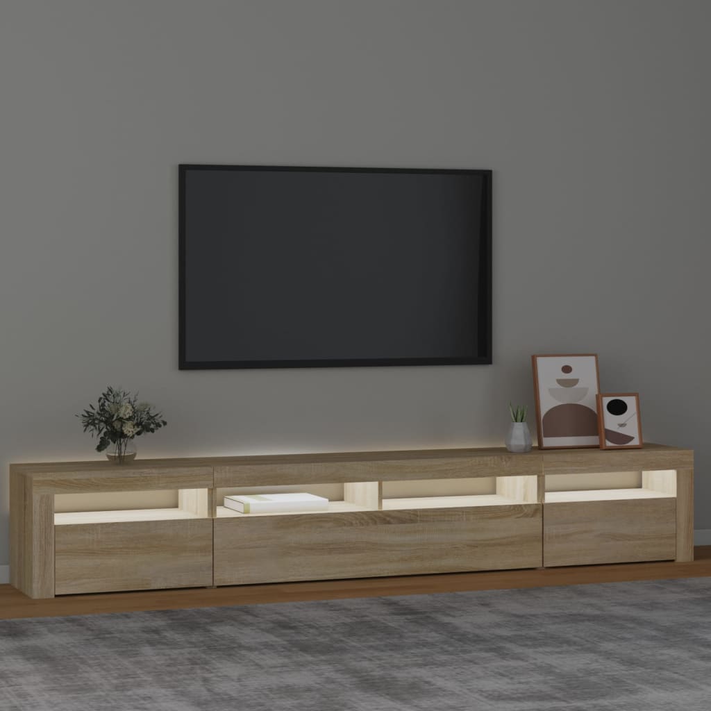 TV-Schrank mit LED-Leuchten Sonoma-Eiche 240x35x40 cm