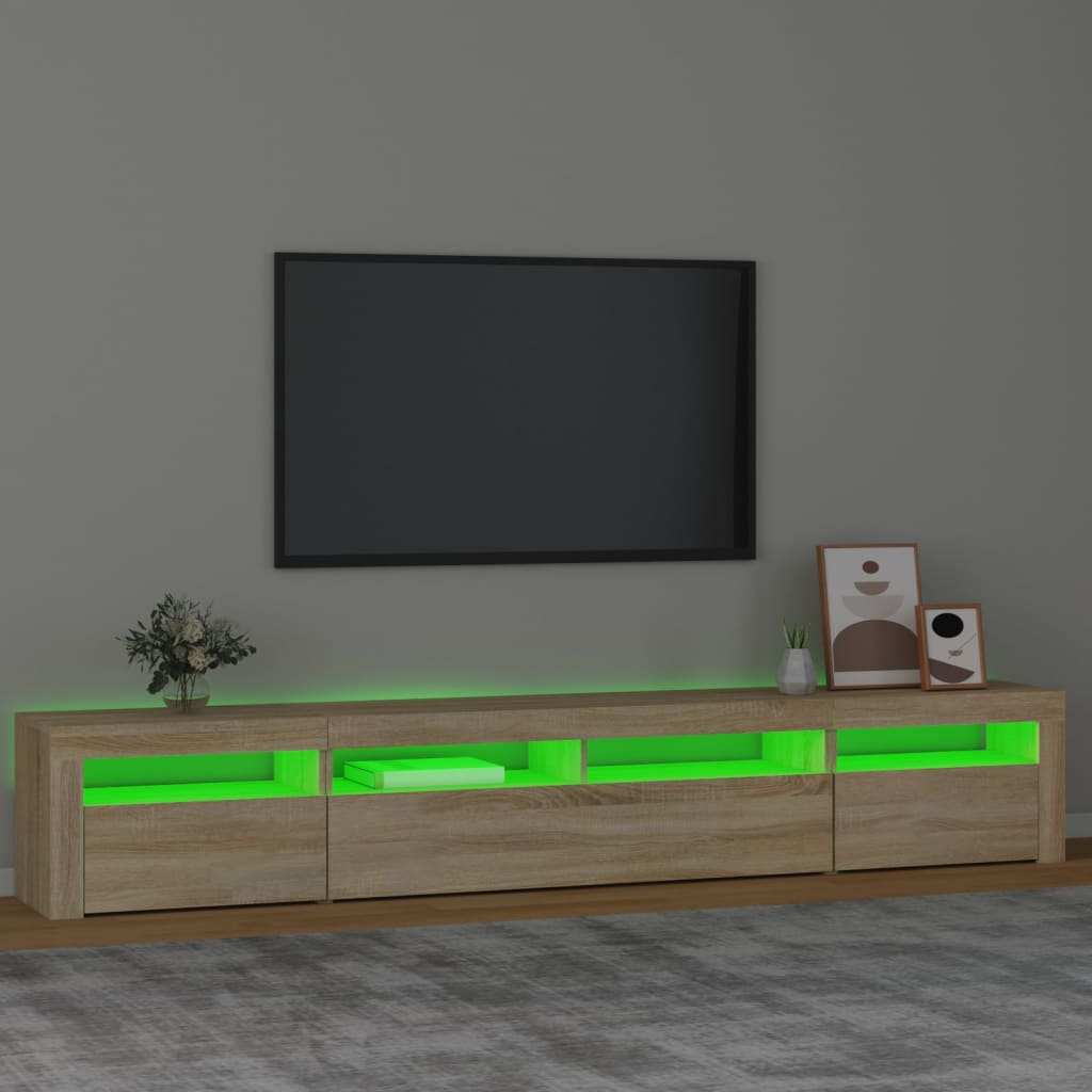 TV-Schrank mit LED-Leuchten Sonoma-Eiche 240x35x40 cm