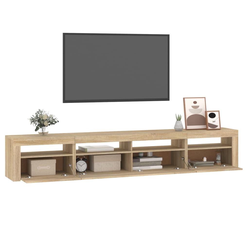 TV-Schrank mit LED-Leuchten Sonoma-Eiche 240x35x40 cm