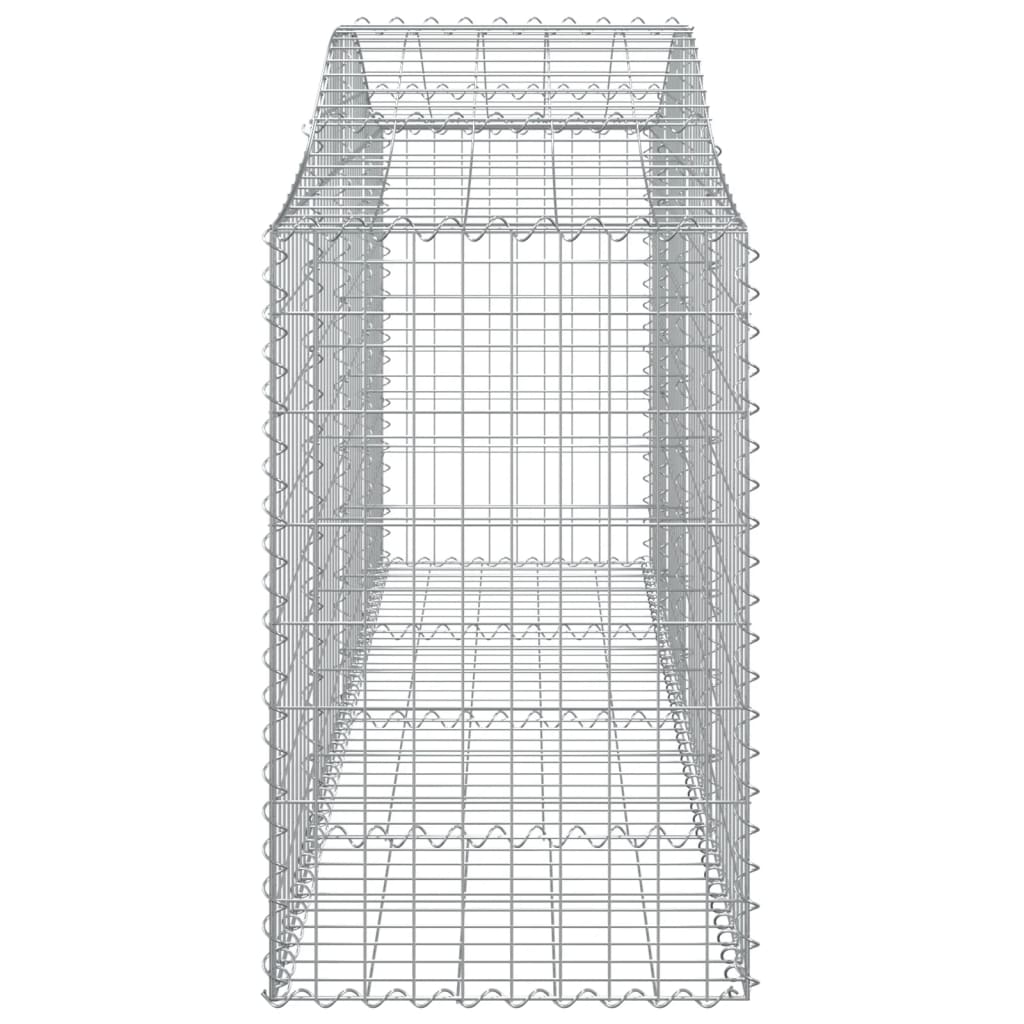 Gabione mit Hochbogen 200x50x80/100 cm Verzinktes Eisen