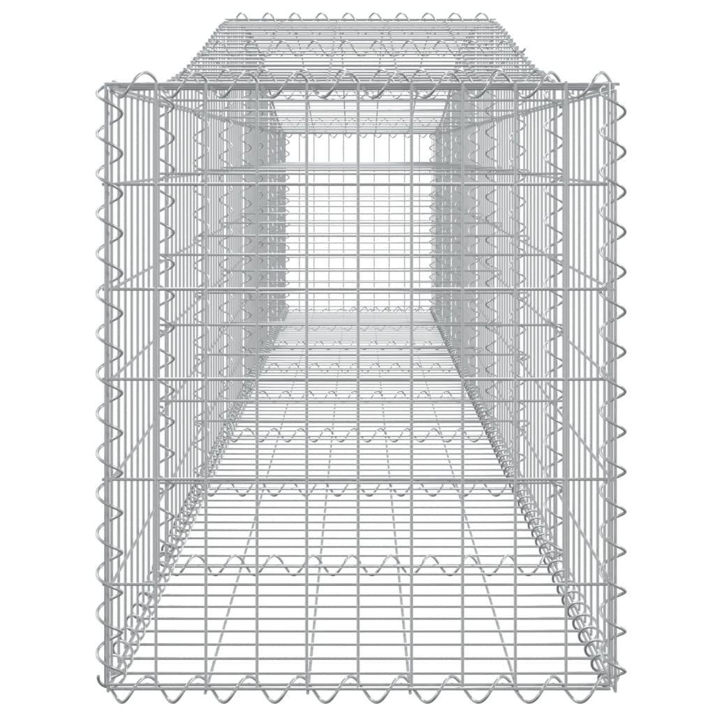 Gabione mit Hochbogen 400x50x60/80 cm Verzinktes Eisen