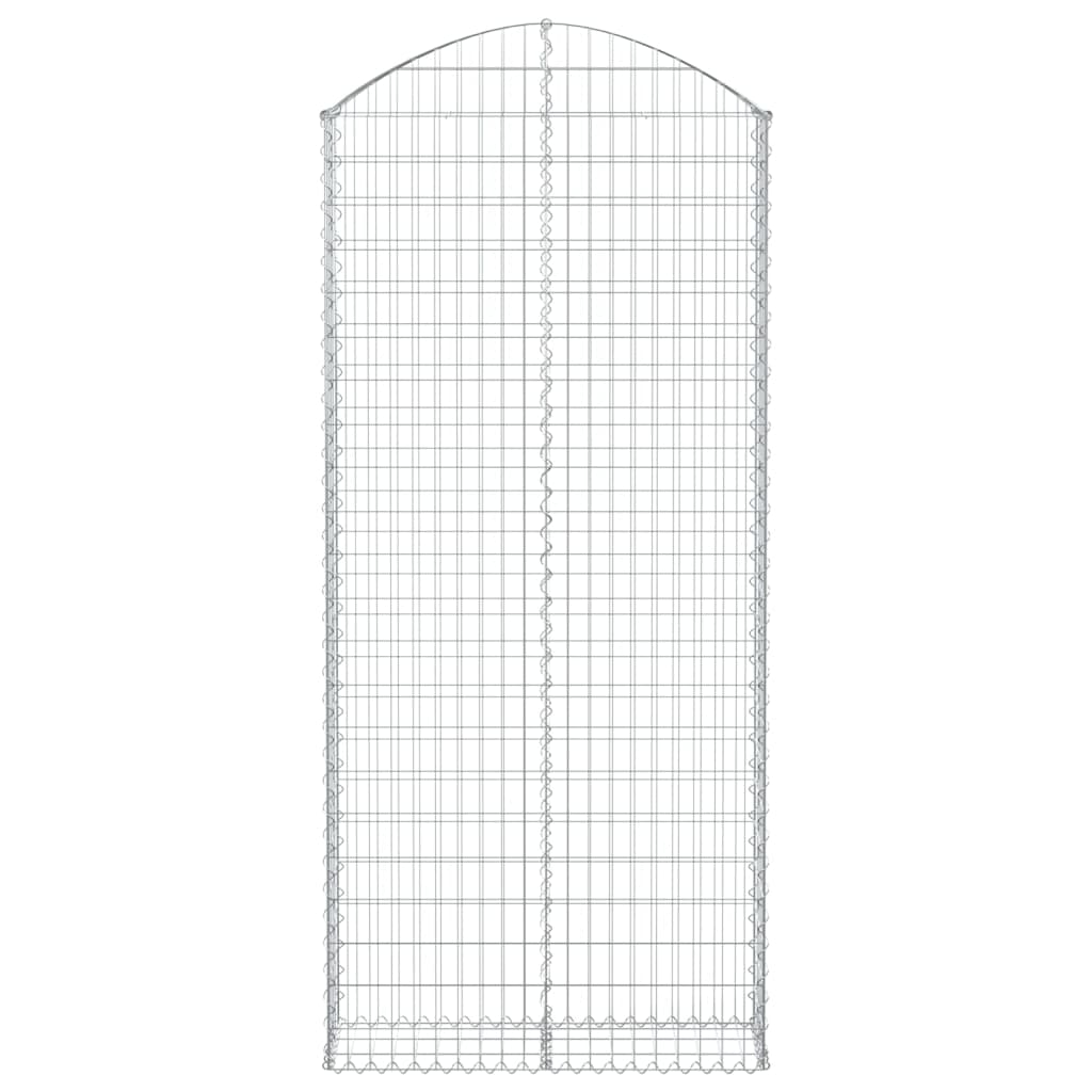 Gabione mit Hochbogen 100x30x220/240 cm Verzinktes Eisen