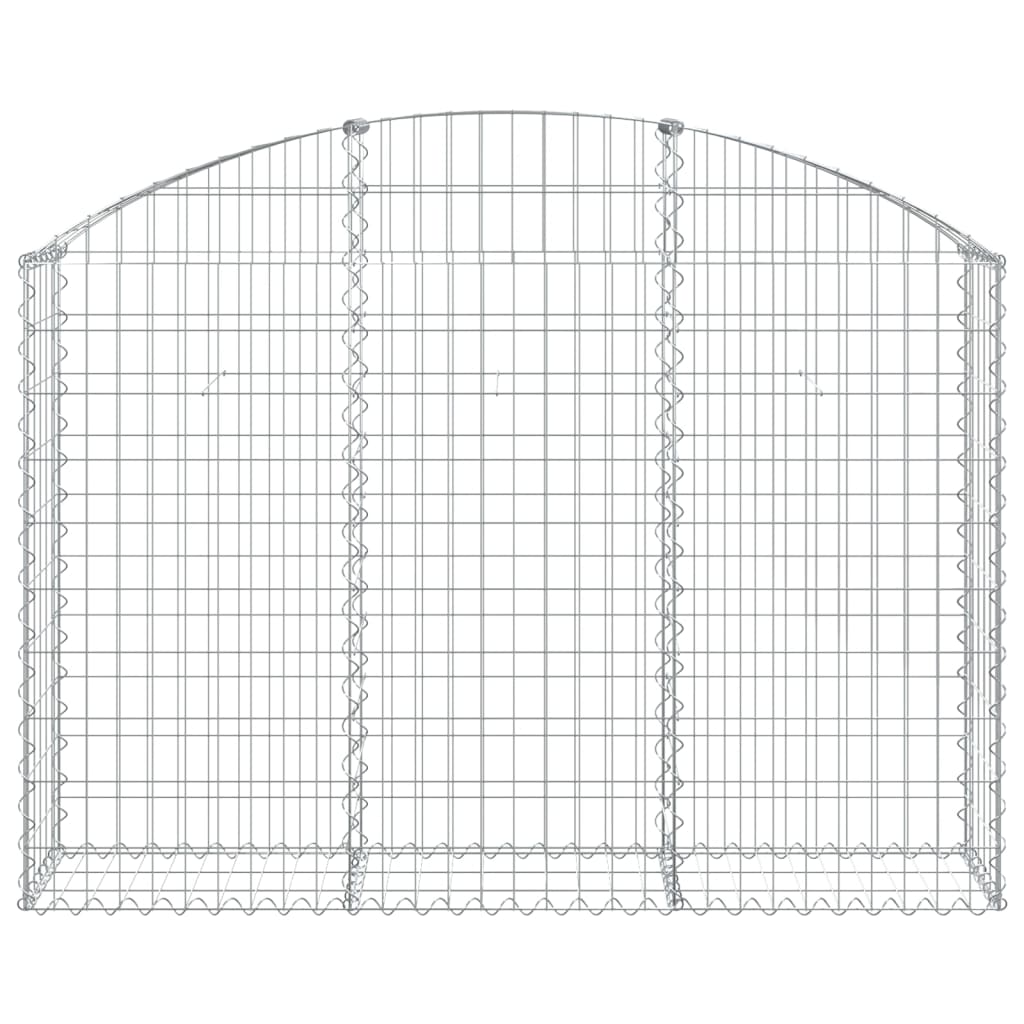 Gabione mit Hochbogen 150x30x100/120 cm Verzinktes Eisen