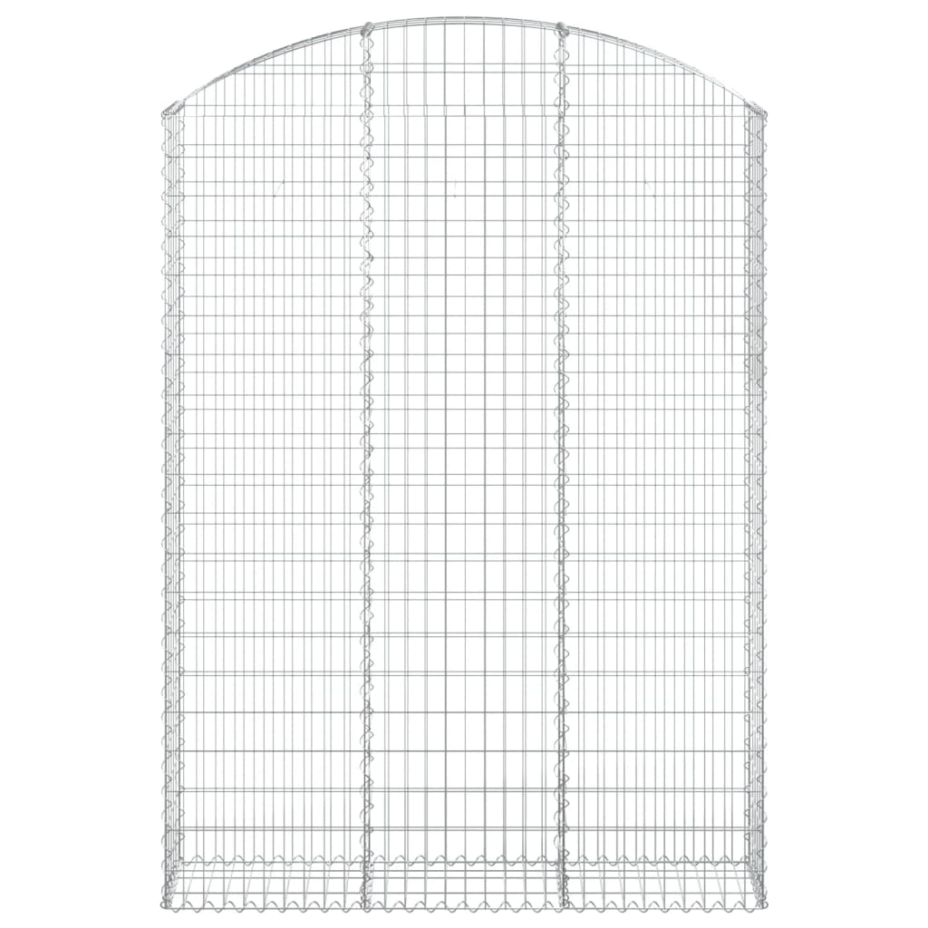 Gabione mit Hochbogen 150x30x200/220 cm Verzinktes Eisen