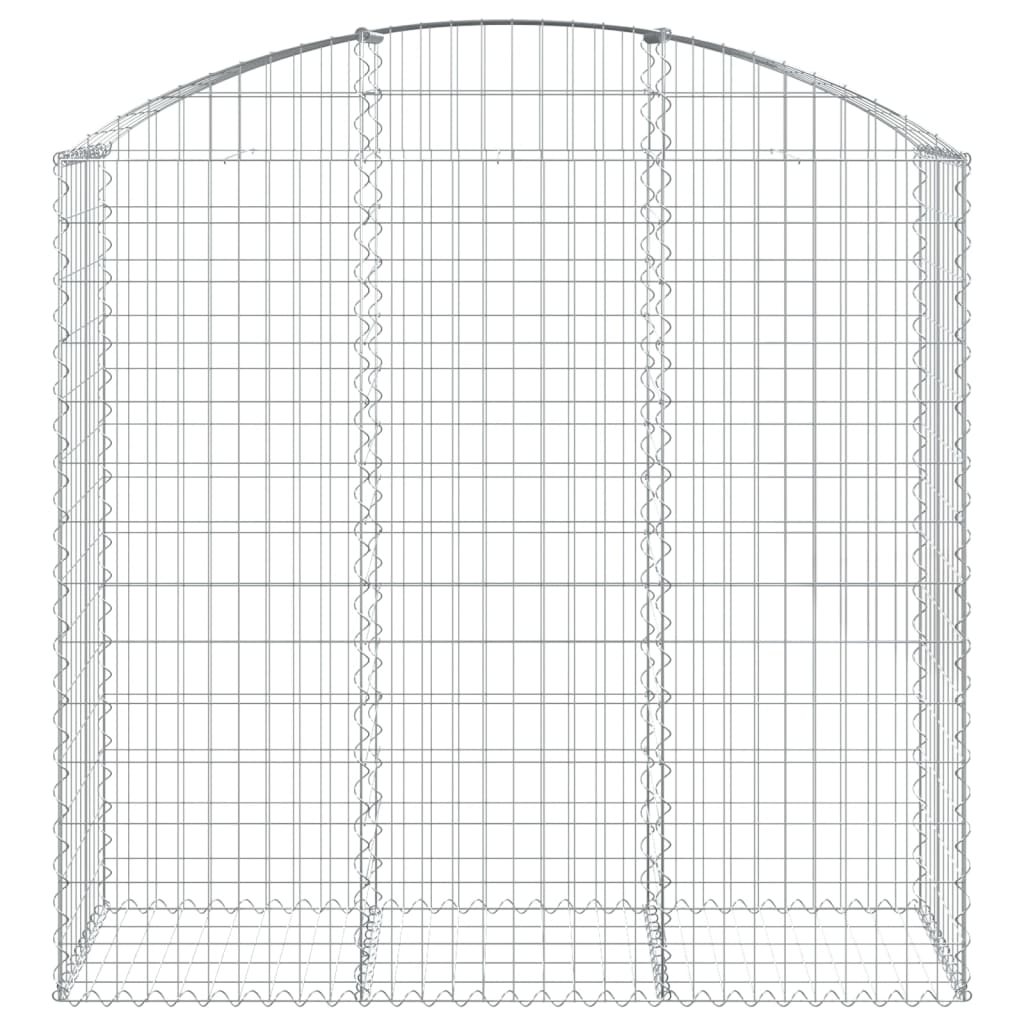 Gabione mit Hochbogen 150x50x140/160 cm Verzinktes Eisen