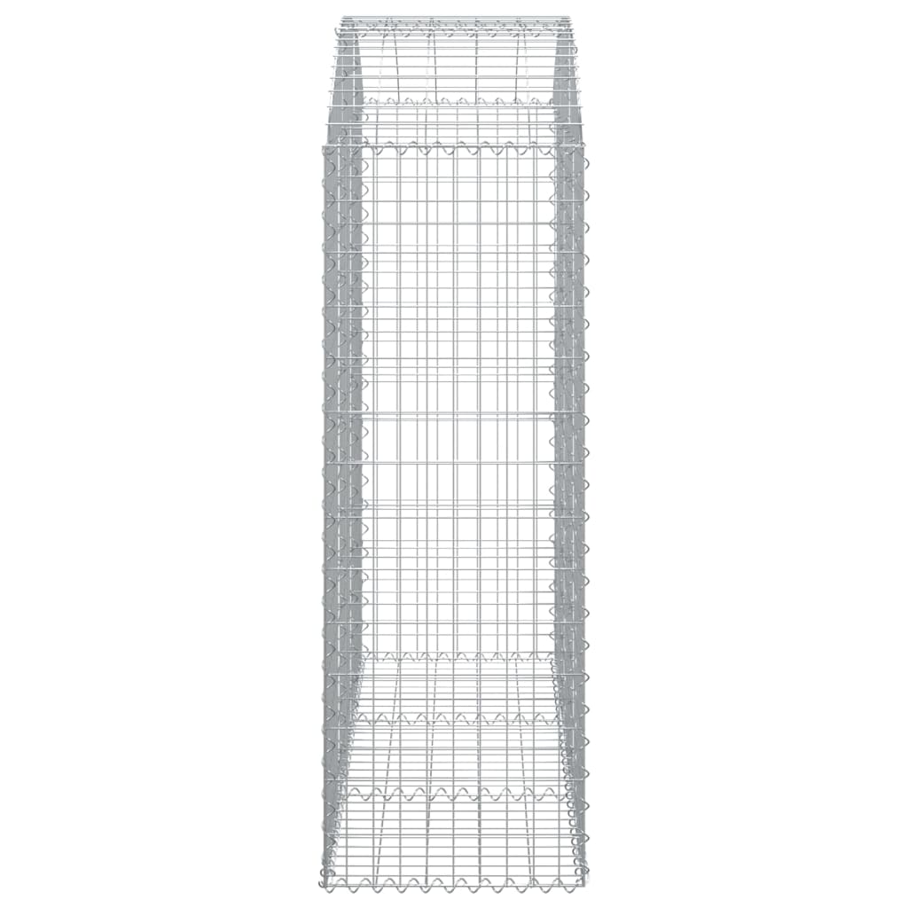 Gabione mit Hochbogen 150x50x140/160 cm Verzinktes Eisen