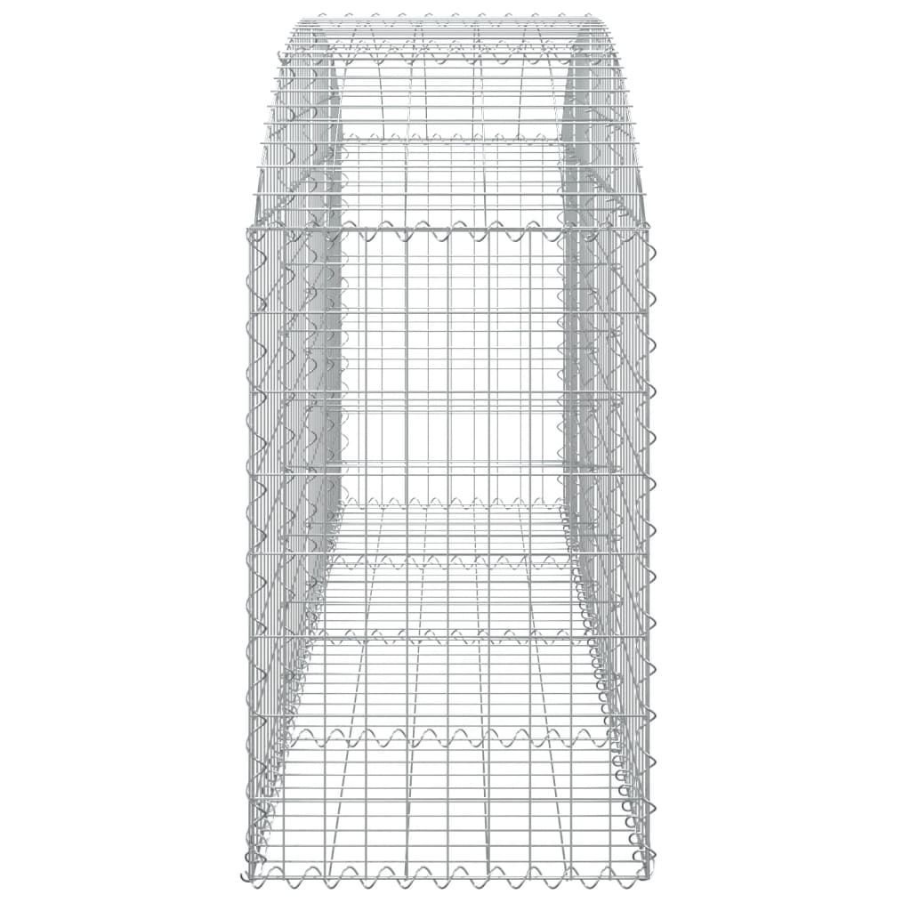 Gabione mit Hochbogen 200x50x80/100 cm Verzinktes Eisen