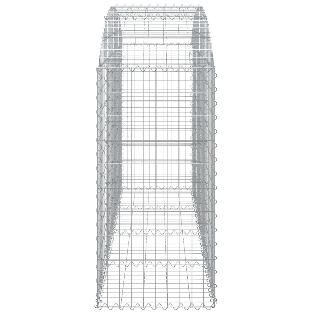 Gabione mit Hochbogen 200x50x100/120 cm Verzinktes Eisen