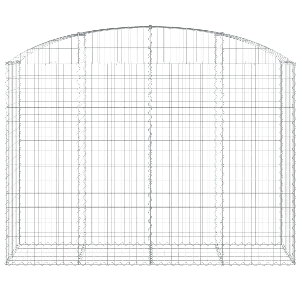 Gabione mit Hochbogen 200x50x140/160 cm Verzinktes Eisen