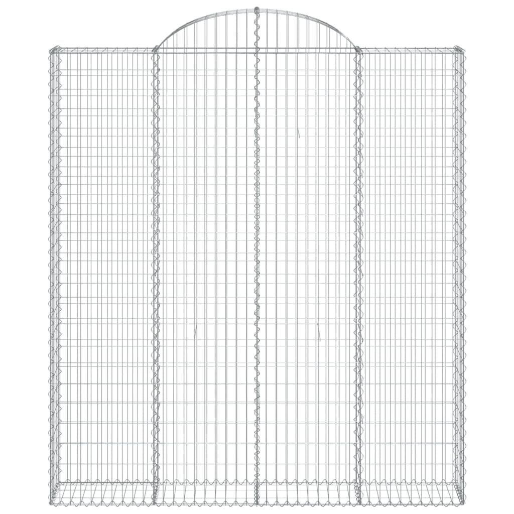 Gabione mit Hochbogen 200x30x220/240 cm Verzinktes Eisen