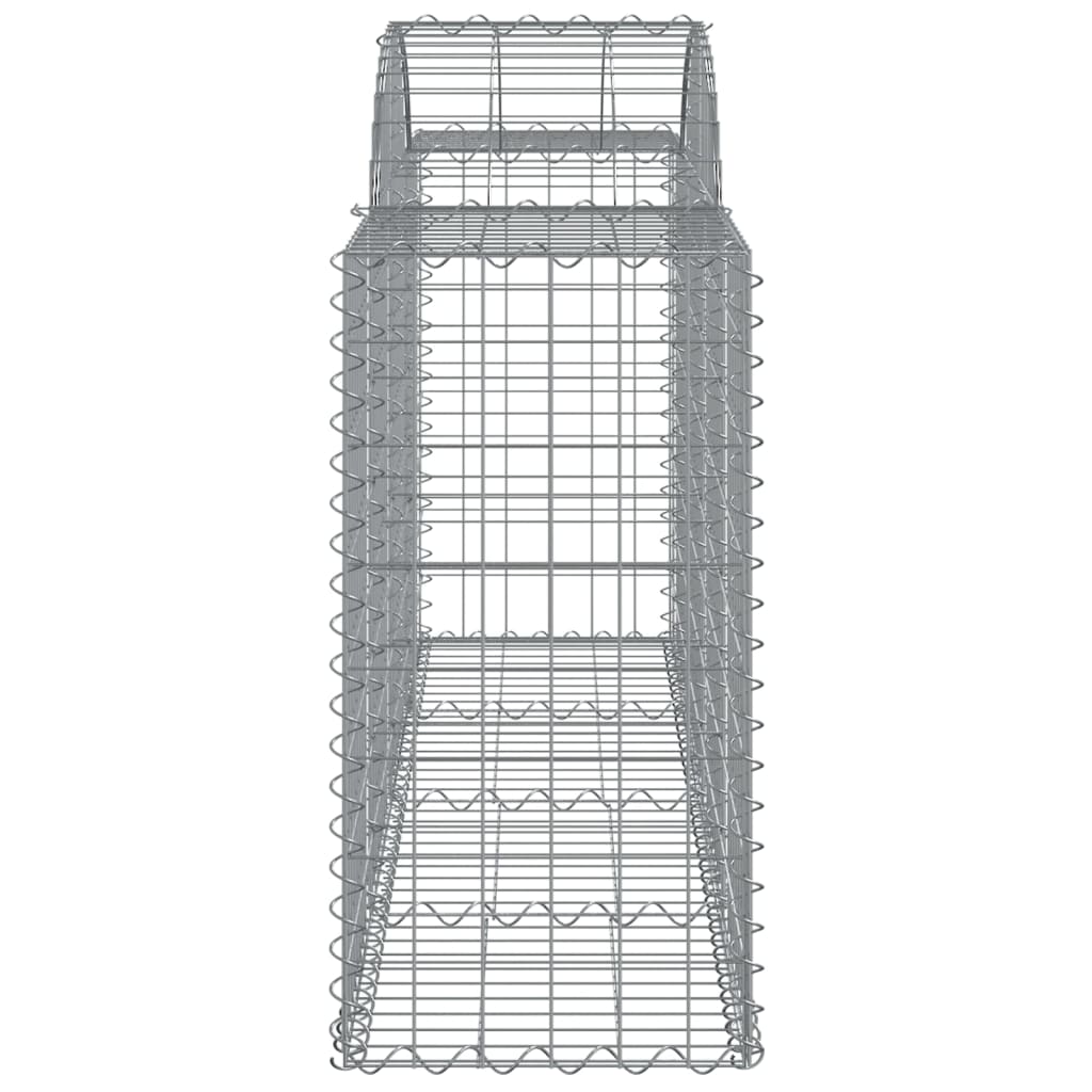 Gabione mit Hochbogen 200x50x80/100 cm Verzinktes Eisen