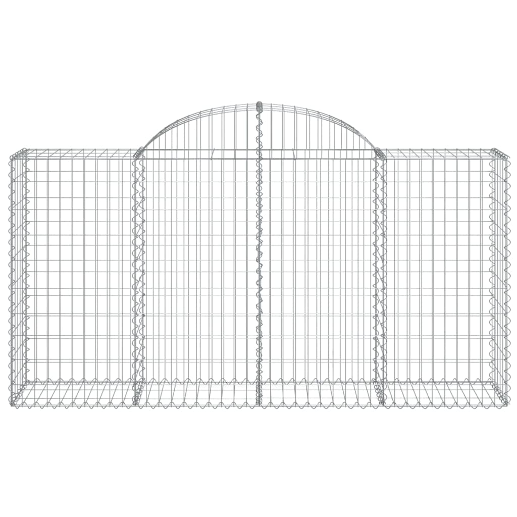 Gabione mit Hochbogen 200x50x100/120 cm Verzinktes Eisen