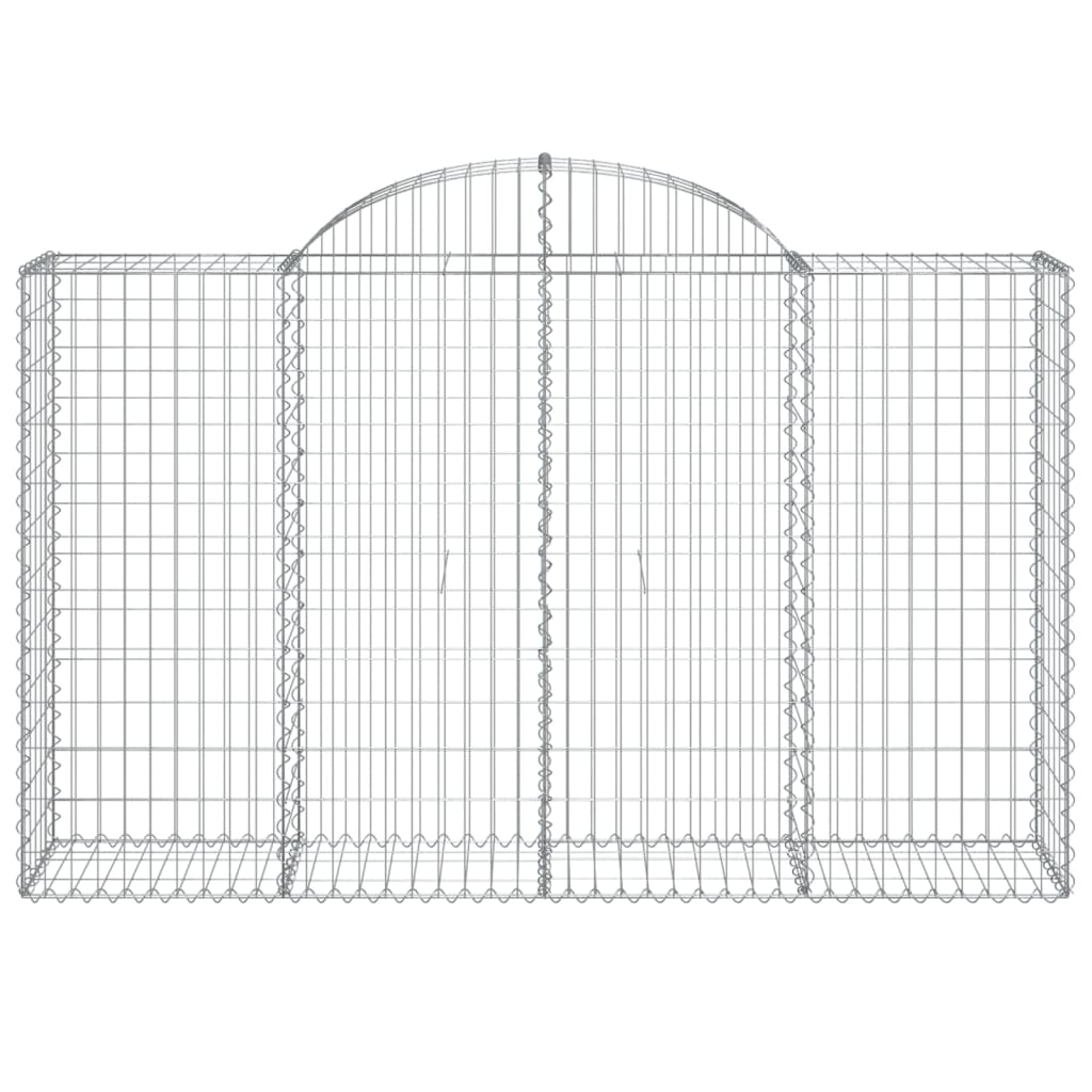 Gabione mit Hochbogen 200x50x120/140 cm Verzinktes Eisen