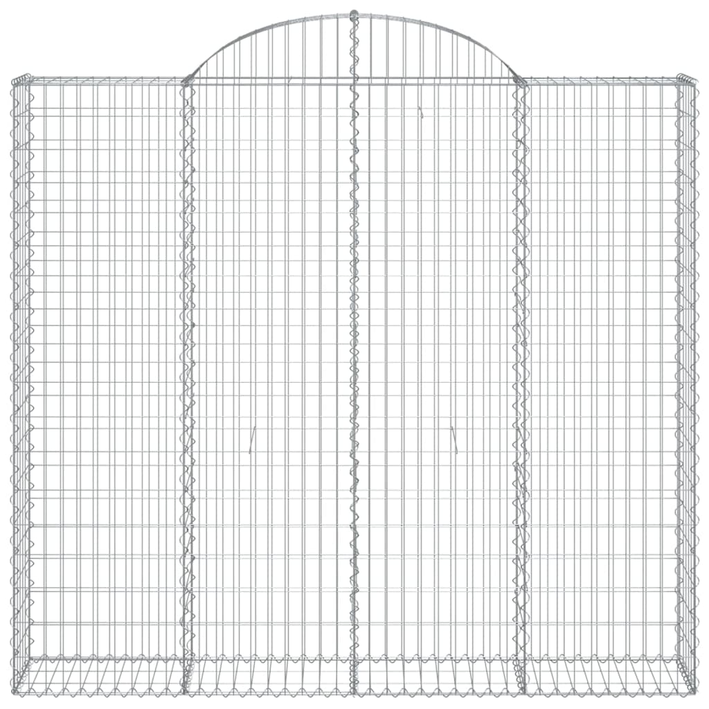 Gabione mit Hochbogen 200x50x180/200 cm Verzinktes Eisen