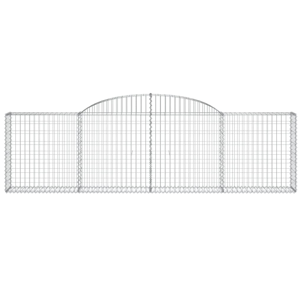 Gabione mit Hochbogen 300x30x80/100 cm Verzinktes Eisen