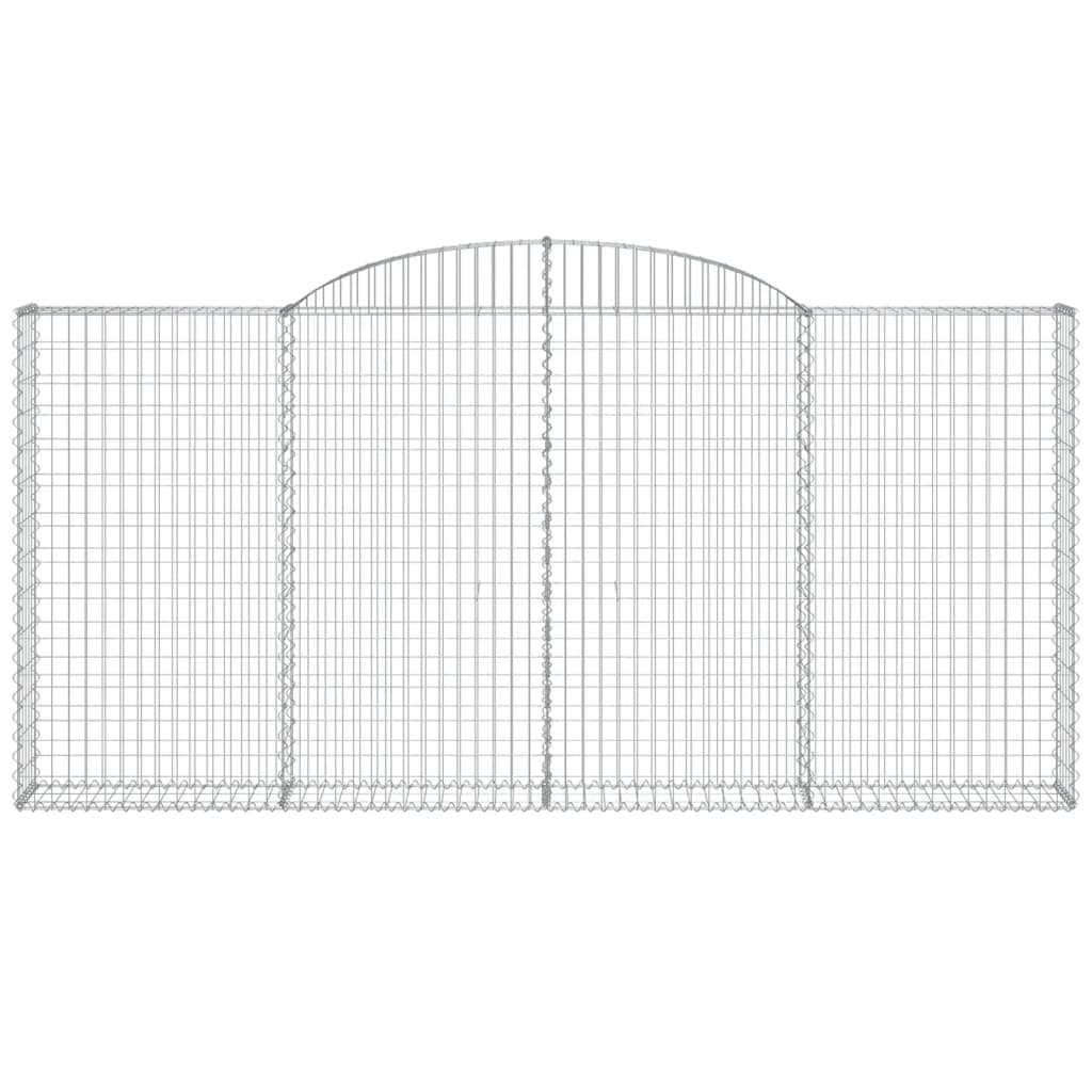 Gabione mit Hochbogen 300x30x140/160 cm Verzinktes Eisen