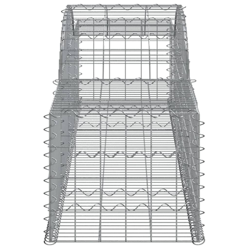 Gabione mit Hochbogen 300x50x40/60 cm Verzinktes Eisen