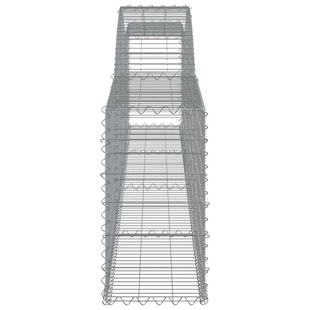 Gabione mit Hochbogen 400x30x60/80 cm Verzinktes Eisen