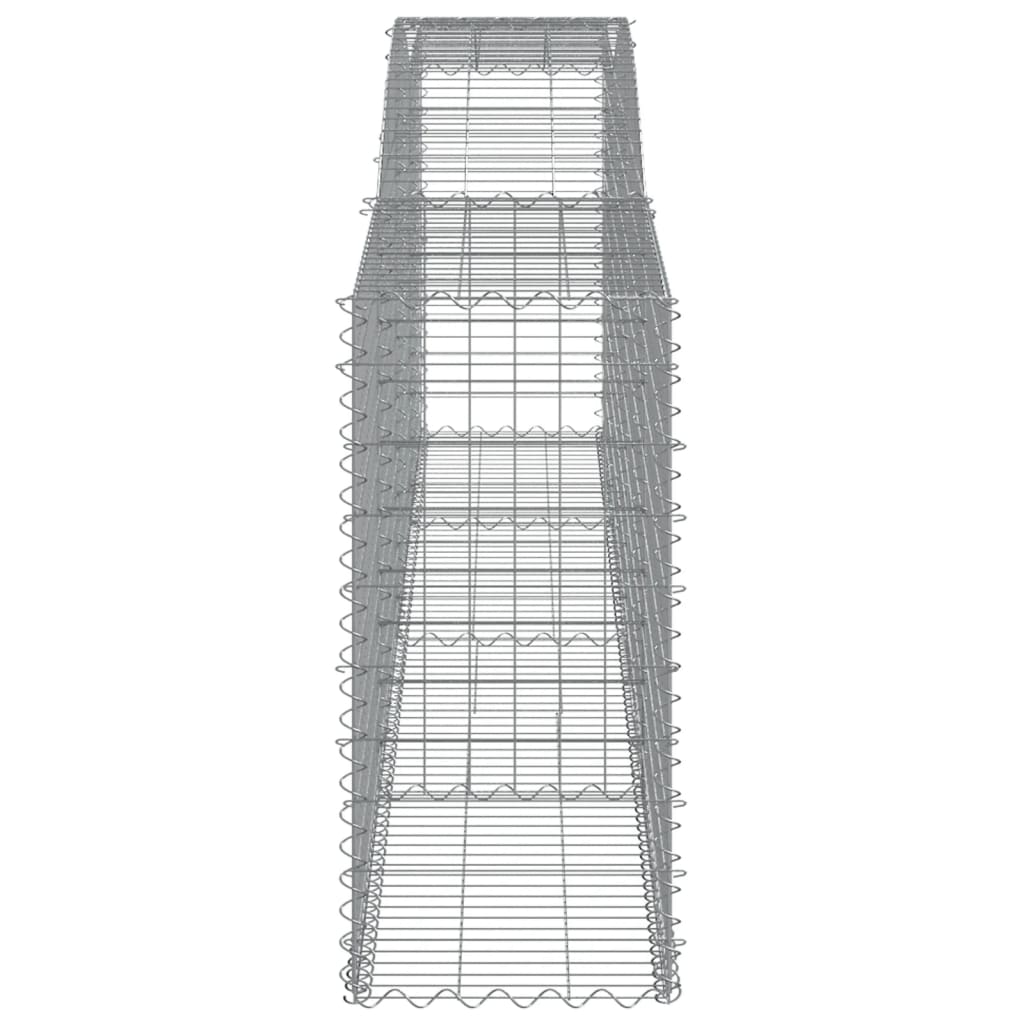 Gabione mit Hochbogen 400x50x100/120 cm Verzinktes Eisen