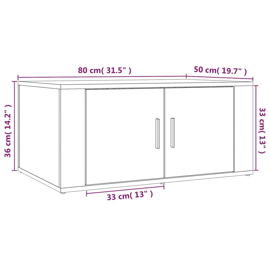 Couchtisch Schwarz 80x50x36 cm Holzwerkstoff