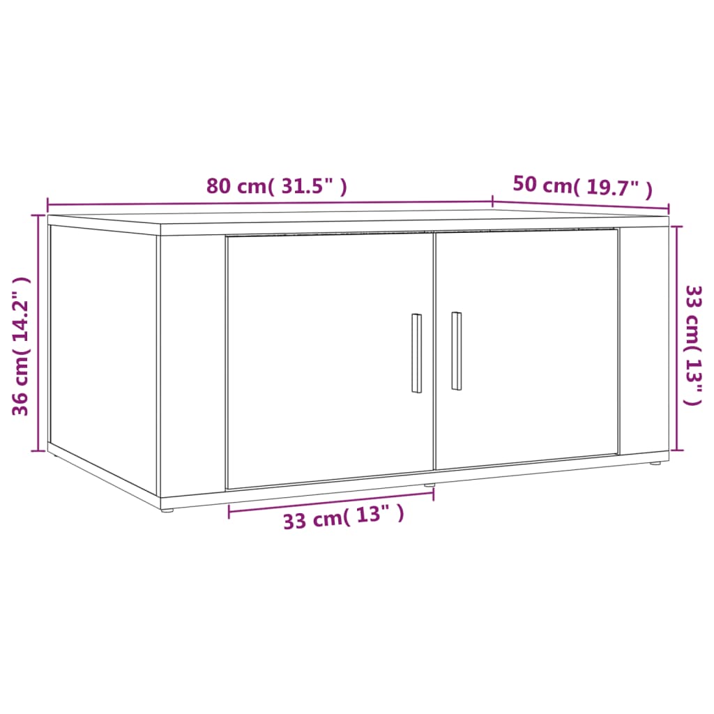 Couchtisch Betongrau 80x50x36 cm Holzwerkstoff