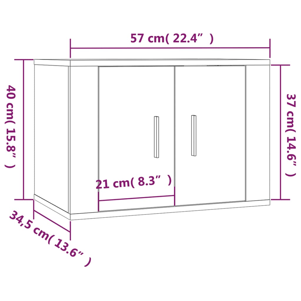 TV-Wandschrank Braun Eichen-Optik 57x34,5x40 cm