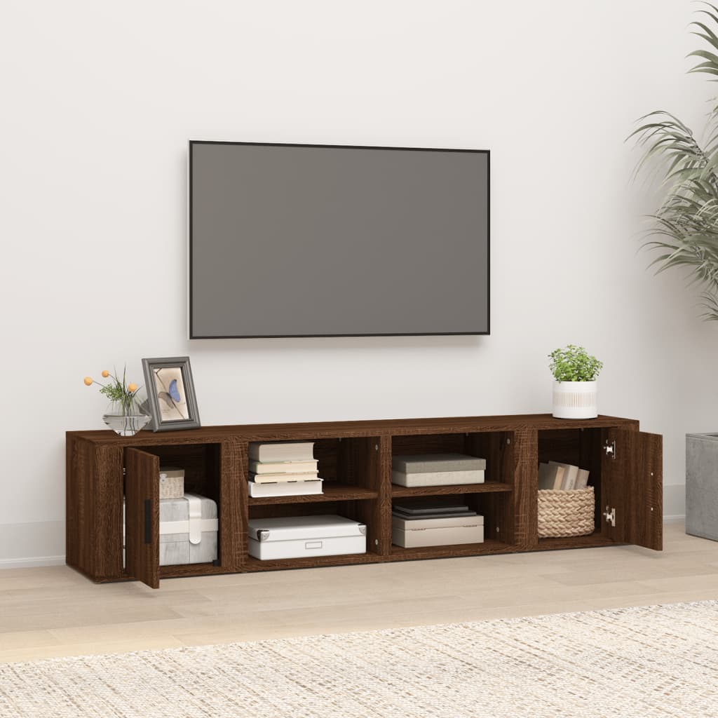 TV-Schränke 2 Stk. Braun Eiche 80x31,5x36 cm Holzwerkstoff