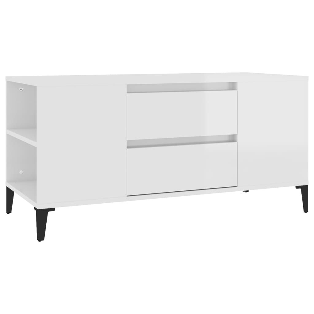 TV-Schrank Hochglanz-Weiß 102x44,5x50 cm Holzwerkstoff