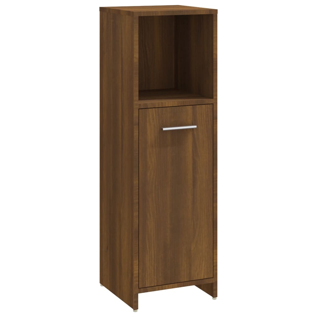 Badschrank Braun Eichen-Optik 30x30x95 cm Holzwerkstoff