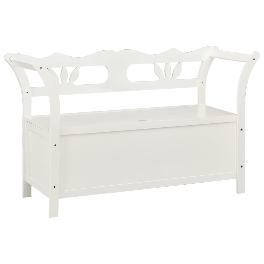 Sitzbank Weiß 107x45x75,5 cm Massivholz Tanne