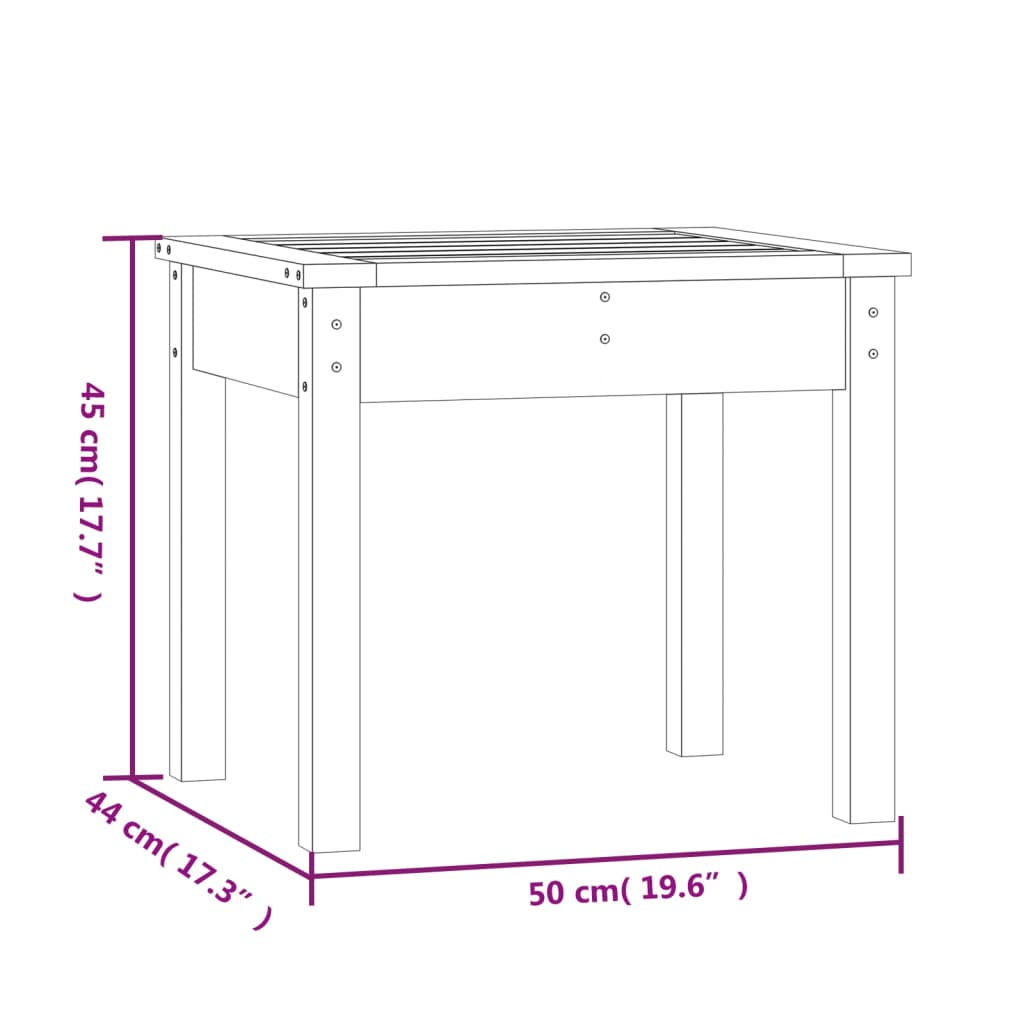 Gartenbank Grau 50x44x45 cm Massivholz Kiefer