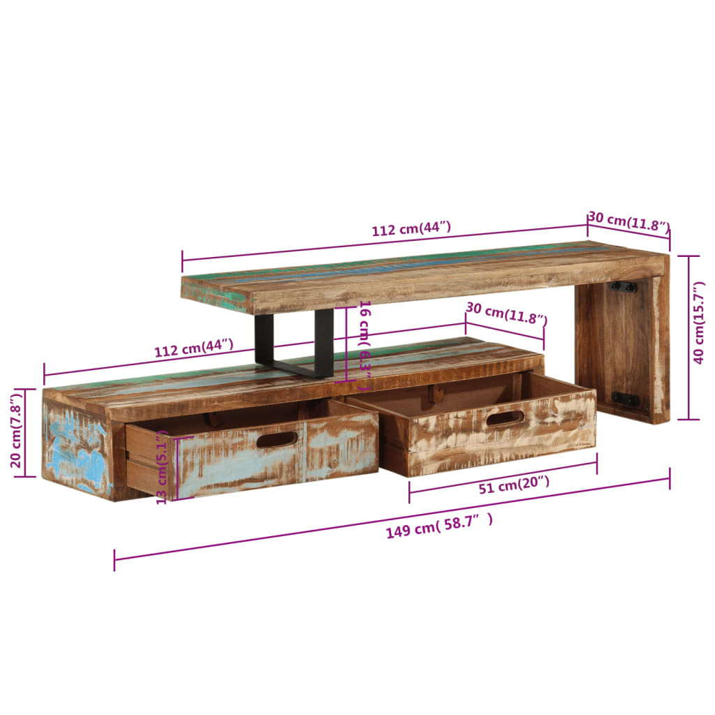 TV-Schrank Altholz Massiv