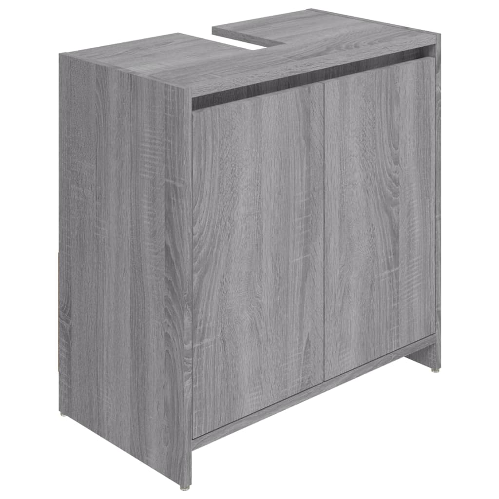 Badschrank Grau Sonoma 60x33x61 cm Holzwerkstoff