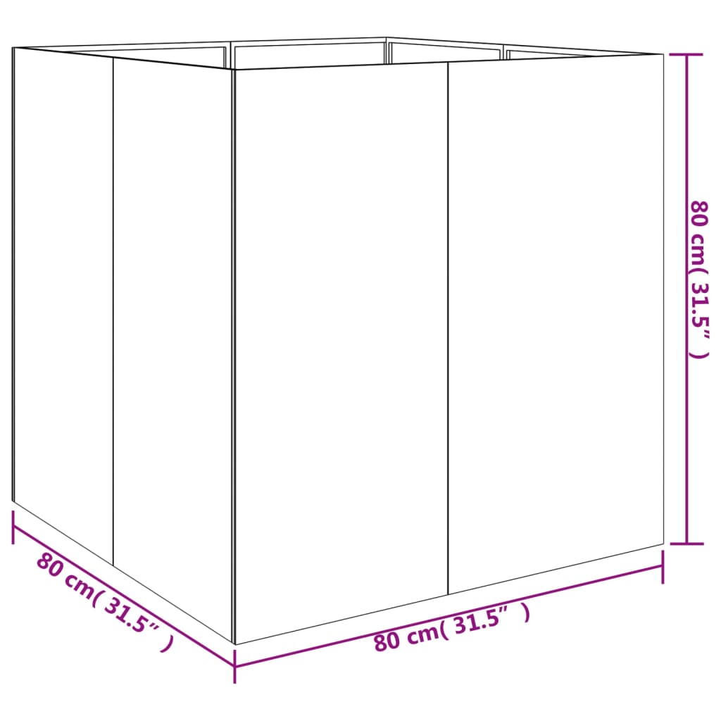 Pflanzkübel 80x80x80 cm Cortenstahl