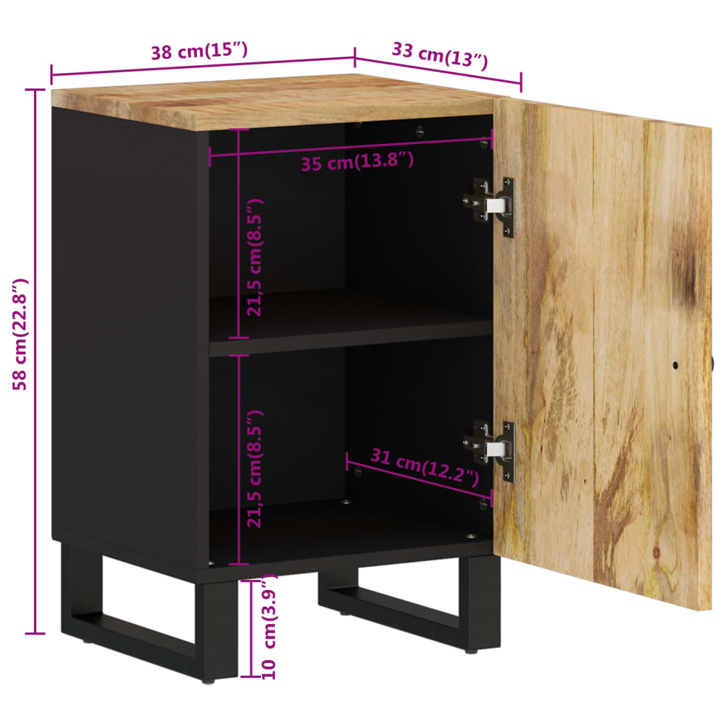 Badschrank 38x33x58 cm Massivholz Mango