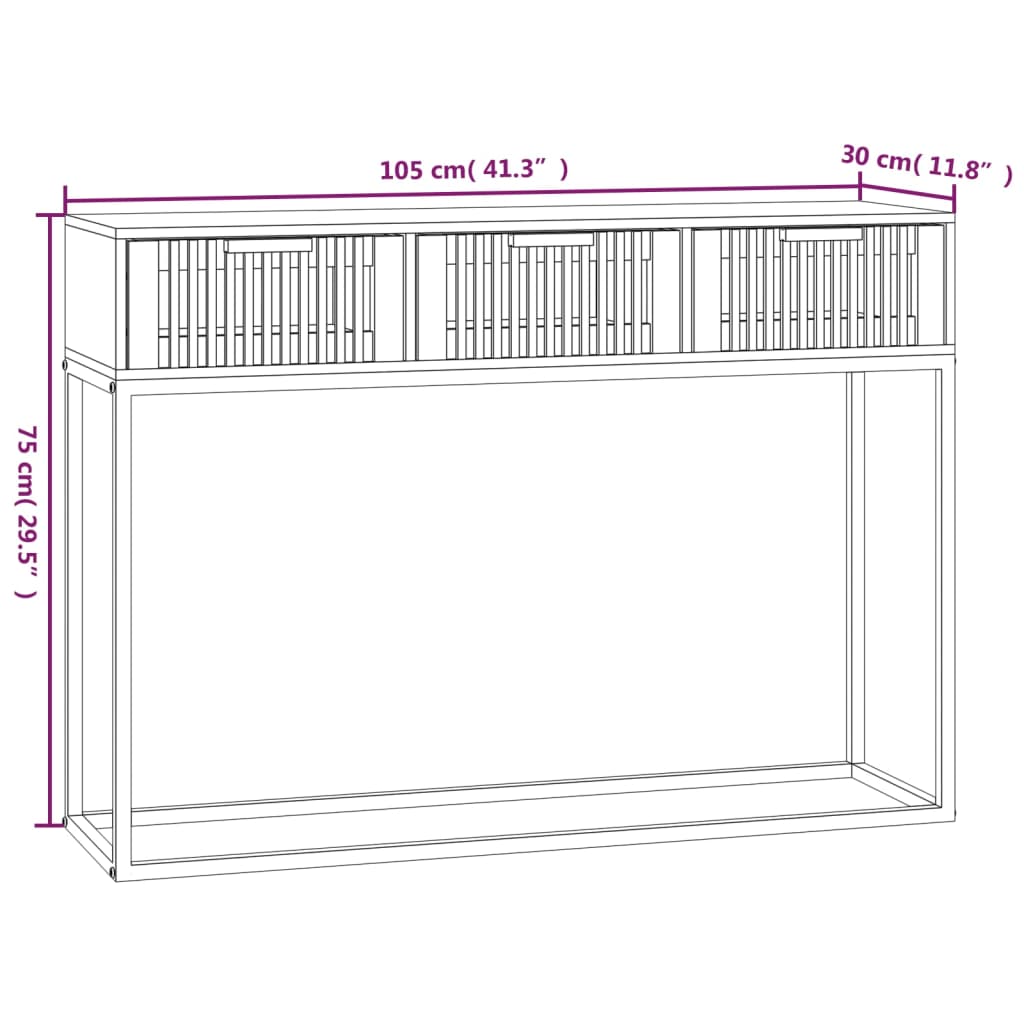 Konsolentisch Schwarz 105x30x75 cm Holzwerkstoff und Eisen