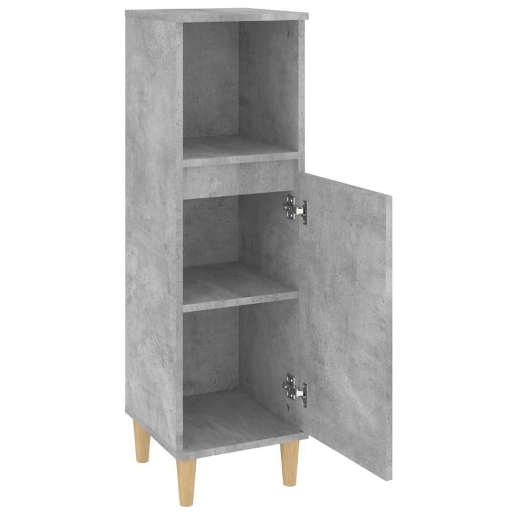 Badschrank Betongrau 30x30x100 cm Holzwerkstoff