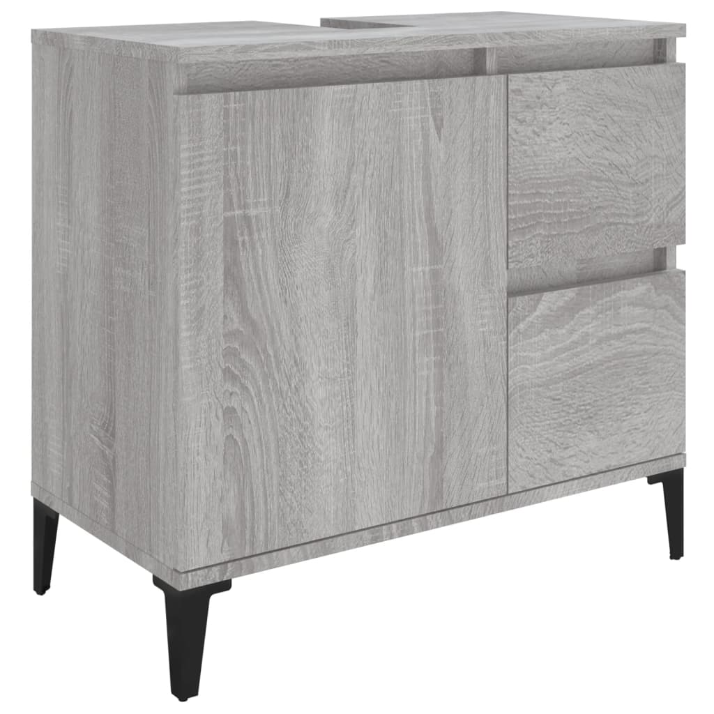 Badschrank Grau Sonoma 65x33x60 cm Holzwerkstoff