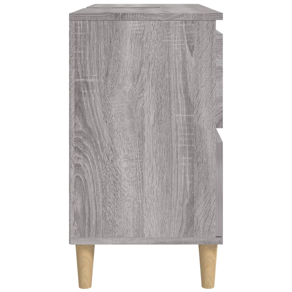 Waschbeckenunterschrank Grau Sonoma 80x33x60 cm Holzwerkstoff