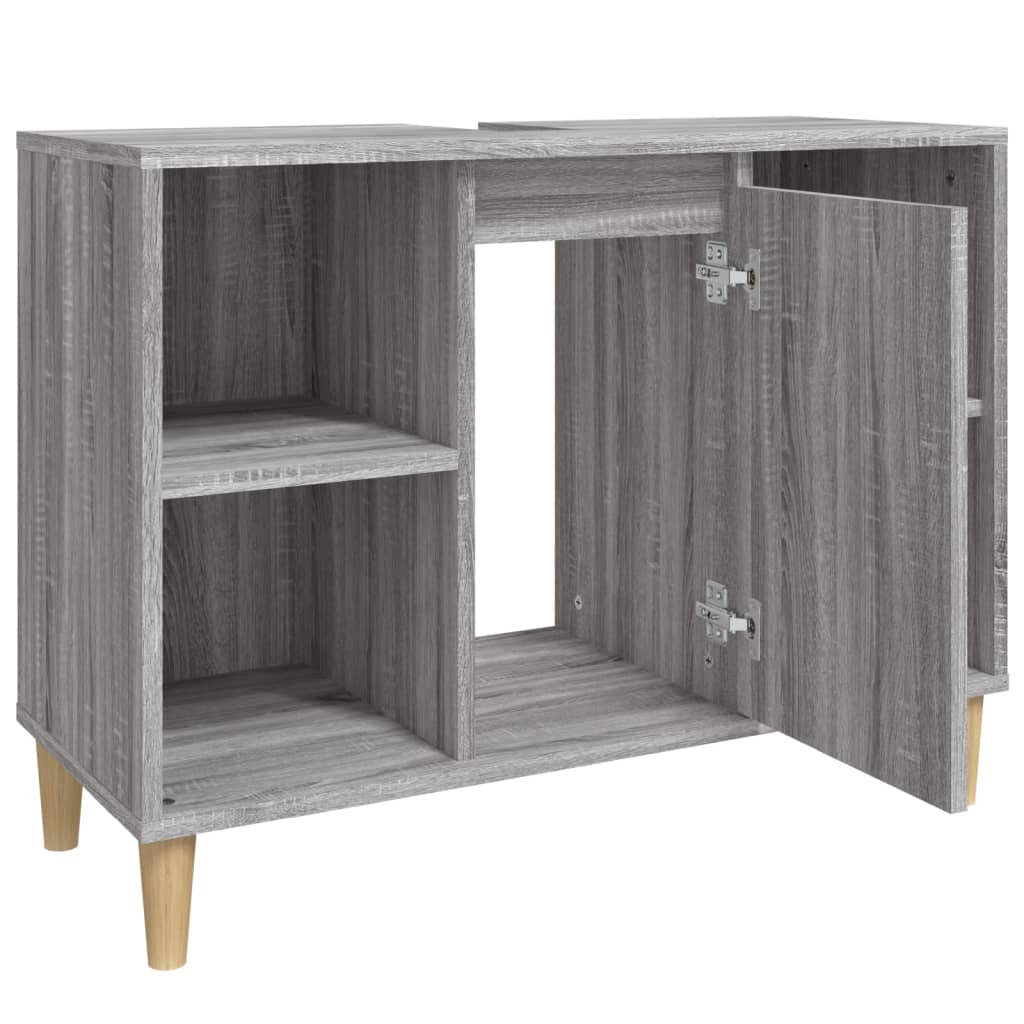 Waschbeckenunterschrank Grau Sonoma 80x33x60 cm Holzwerkstoff