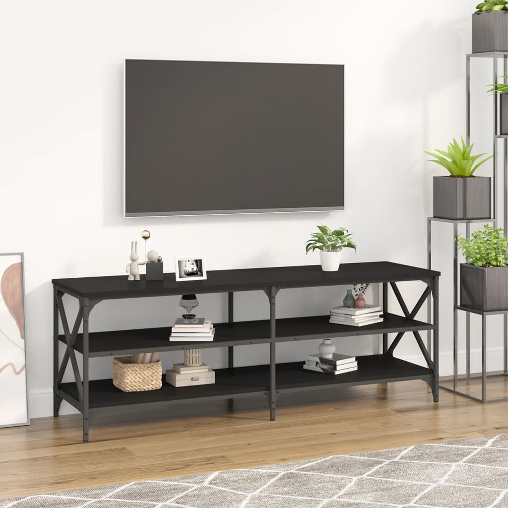 TV-Schrank Schwarz 140x40x50 cm Holzwerkstoff