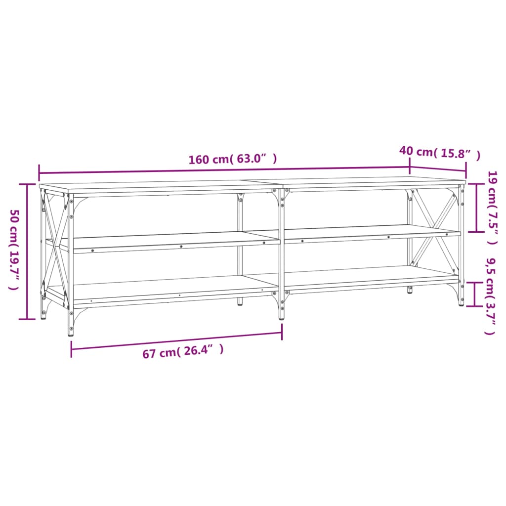 TV-Schrank Sonoma-Eiche 160x40x50 cm Holzwerkstoff