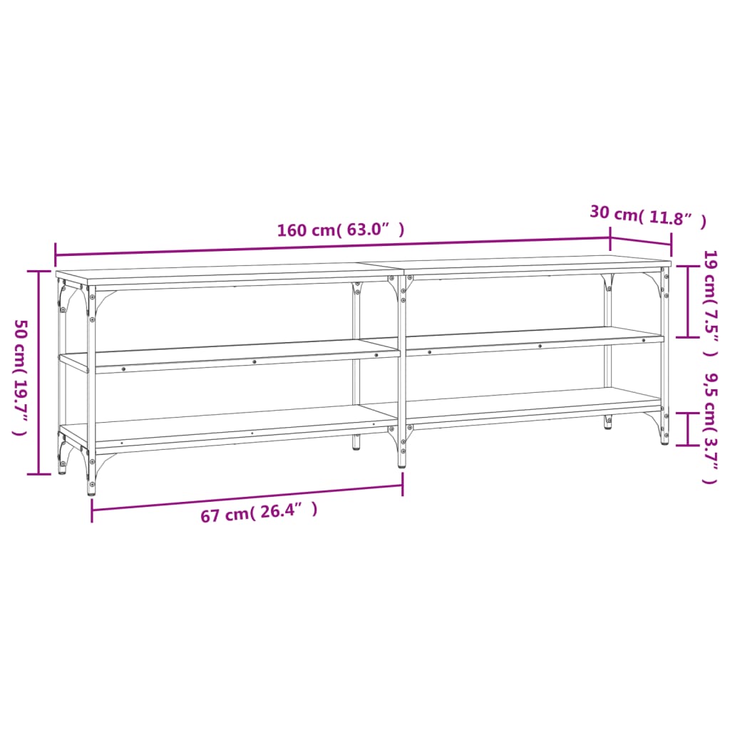 TV-Schrank Sonoma-Eiche 160x30x50 cm Holzwerkstoff