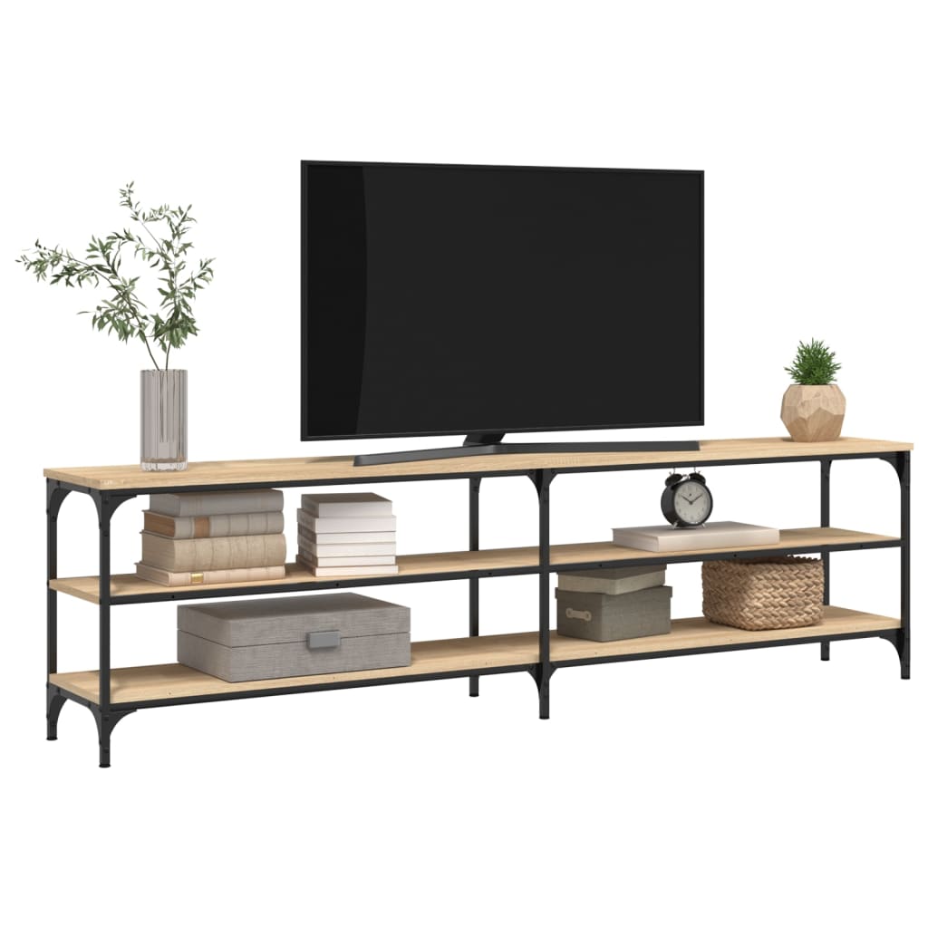 TV-Schrank Sonoma-Eiche 180x30x50 cm Holzwerkstoff und Metall