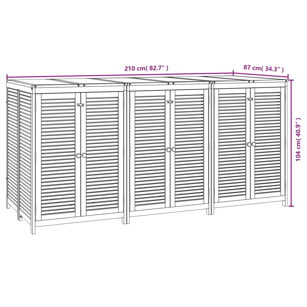 Gartenbox 210x87x104 cm Massivholz Akazie